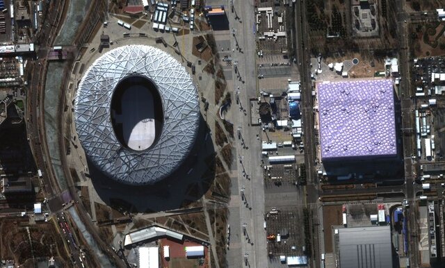 تصاویری از استادیوم‌های المپیک زمستانی ۲۰۲۲ پکن از منظر فضا
