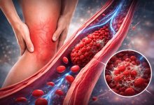 لخته خون در پا