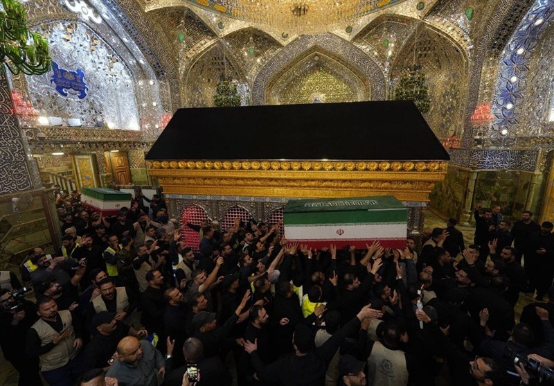 تشییع آیتاللهالعظمی سید علی خامنهای , تشییع امام شهید , تشییع رهبر شهید , بدرقه آقای شهید ایران , شهر نجف اشرف ,