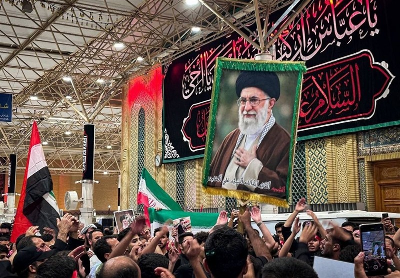 تشییع آیتاللهالعظمی سید علی خامنهای , تشییع امام شهید , تشییع رهبر شهید , بدرقه آقای شهید ایران , شهر نجف اشرف ,